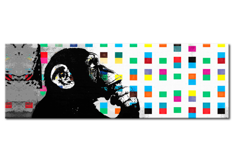 Gráfico en el vidrio acrílico Banksy: The Thinker Monkey [Glass] 94552 additionalImage 2