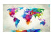 Fotomural decorativo Explosión de colores - mapa del mundo con motivos en acuarela 59962 additionalThumb 1