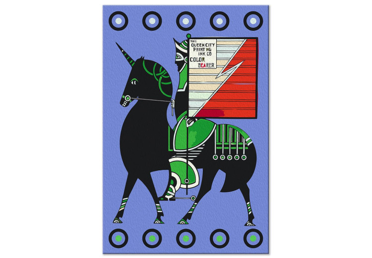 Cuadro numerado para pintar Dignified Animal - Man With a Banner Riding a Unicorn 144092 additionalImage 5