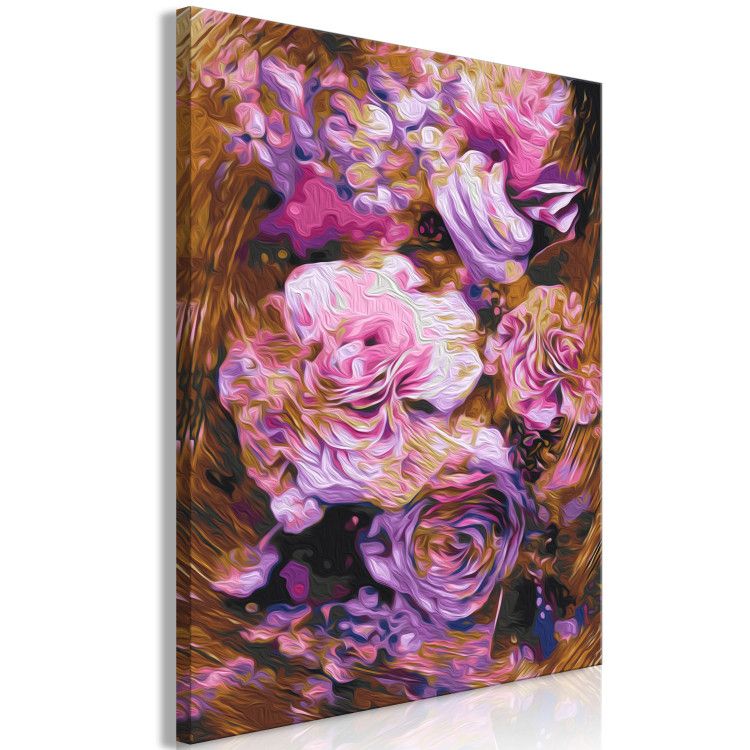 Cuadro para pintar con números Vintage Bouquet - Violet, Pink and Powdery Flowers on a Brown Background 146192 additionalImage 5