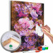 Cuadro para pintar con números Vintage Bouquet - Violet, Pink and Powdery Flowers on a Brown Background 146192