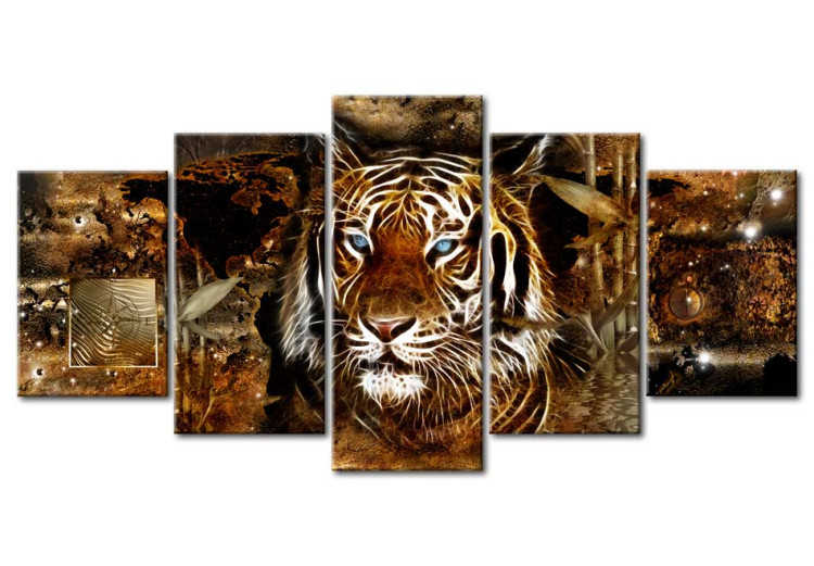 Cuadro acrílico Golden Jungle [Glass] 92292 additionalImage 2