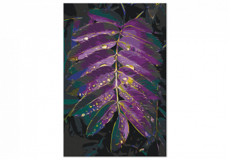  Dibujo para pintar con números Jungle Vegetation - Large Purple Leaf With Raindrops 146203 additionalImage 3