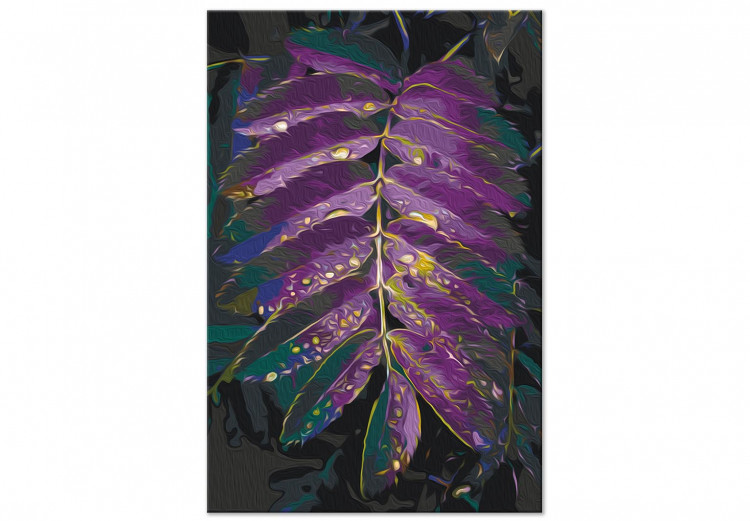  Dibujo para pintar con números Jungle Vegetation - Large Purple Leaf With Raindrops 146203 additionalImage 4