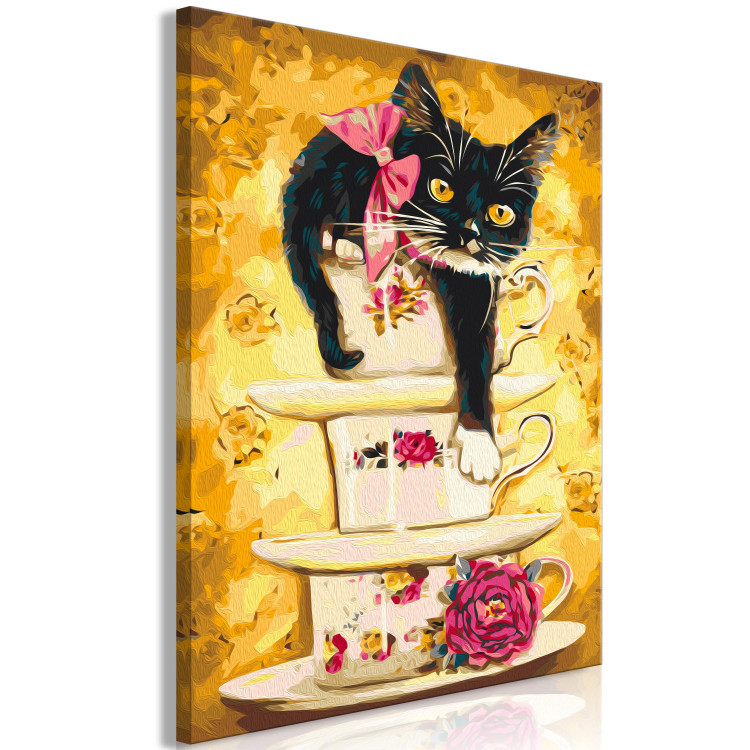 Cuadro numerado para pintar Tea Kitten - Tea Cups With Flowers and Rose 144523 additionalImage 6