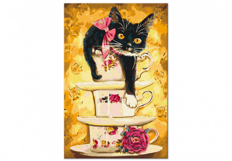 Cuadro numerado para pintar Tea Kitten - Tea Cups With Flowers and Rose 144523 additionalImage 5