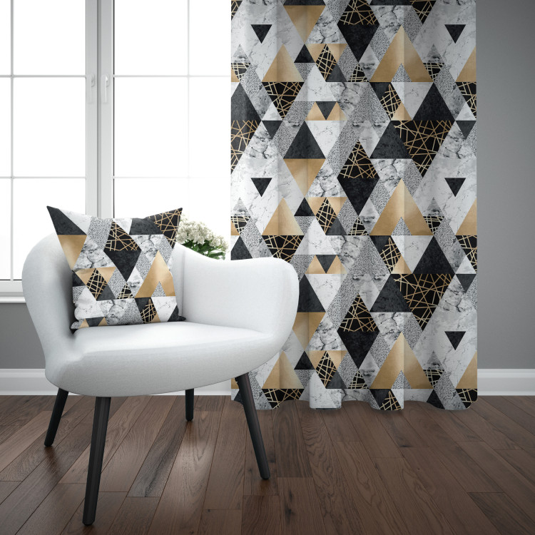 Cortina Elegenat geometry - a minimalist design with imitation marble and gold 147323 additionalImage 4