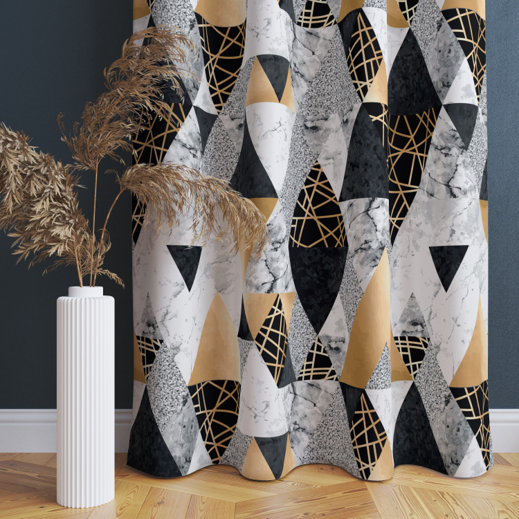 Cortina Elegenat geometry - a minimalist design with imitation marble and gold 147323 additionalImage 7