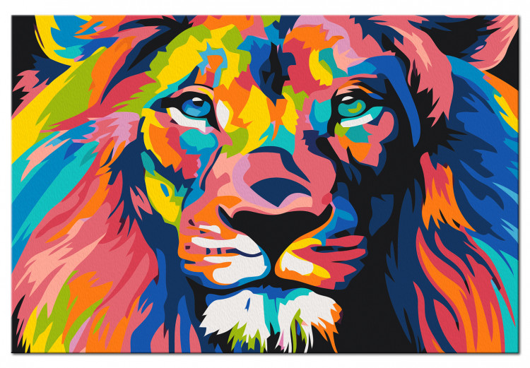Cuadro para pintar por números Colorful Lion 137933 additionalImage 4