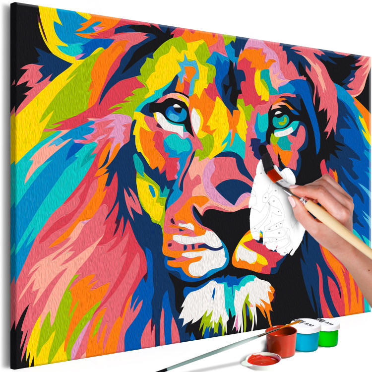Cuadro para pintar por números Colorful Lion 137933 additionalImage 5