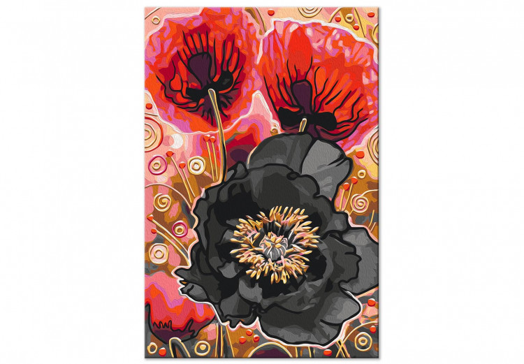 Cuadro numerado para pintar Blooming Poppies - Three Flowers and Black, Red and Gold Accessories 144143 additionalImage 5