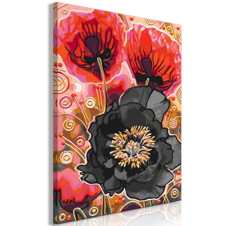 Cuadro numerado para pintar Blooming Poppies - Three Flowers and Black, Red and Gold Accessories 144143 additionalImage 7