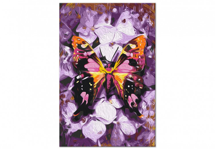 Cuadro para pintar por números Harmony - Purple Butterfly on a Background of Purple Flower Petals 146543 additionalImage 3