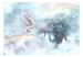 Fotomural Unicorn and Magic Tree - Blue and Rainbow Land in the Clouds 148543 additionalThumb 1