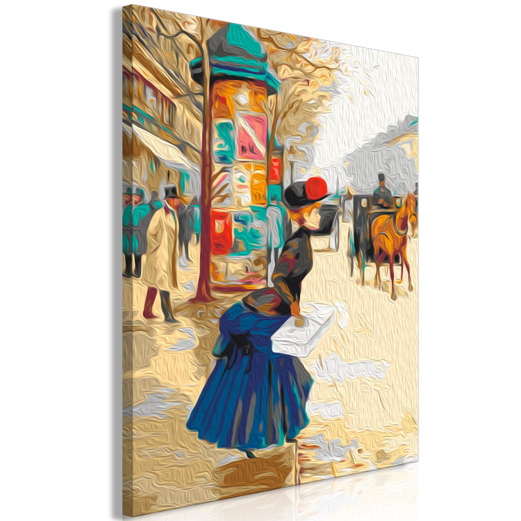 Cuadro numerado para pintar Autumn Street - Elegant Woman With a Package Waiting for a Carriage 148453 additionalImage 3