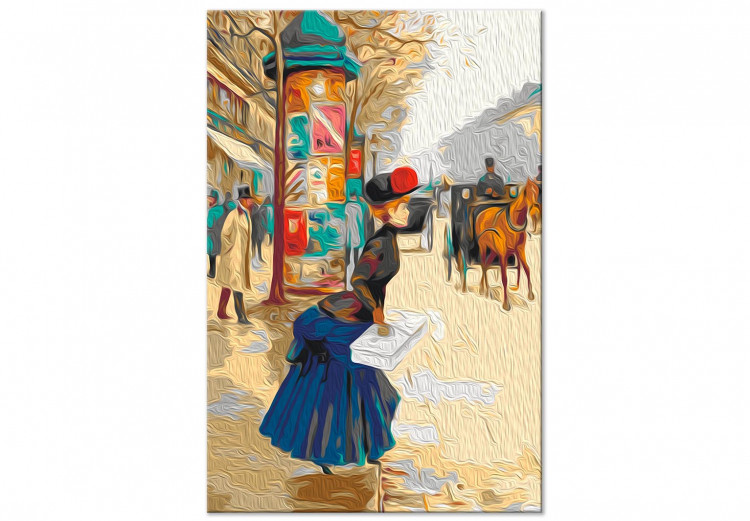 Cuadro numerado para pintar Autumn Street - Elegant Woman With a Package Waiting for a Carriage 148453 additionalImage 6