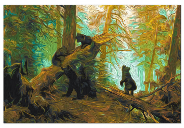  Dibujo para pintar con números Bear Play - Family of Brown Animals in a Pine Forest 148463 additionalImage 7