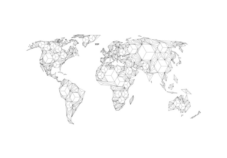 Fotomural decorativo Map of the World - white solids 59963 additionalImage 1