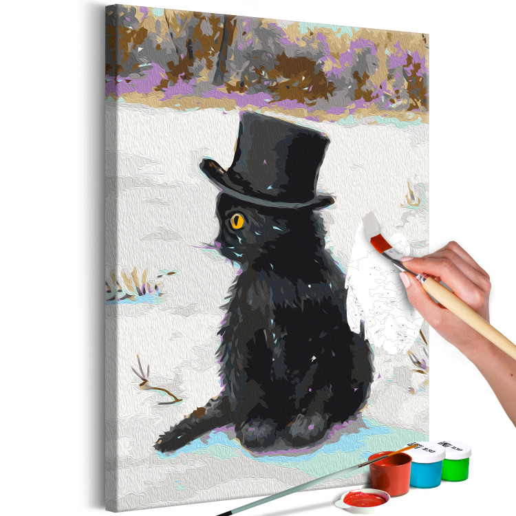 Cuadro para pintar por números Black Cat in the Hat 138483 additionalImage 6