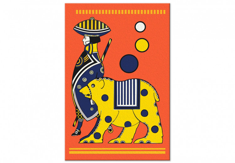 Cuadro para pintar por números Yellow Giant - Man Leading a Bear in an Asian Style 144093 additionalImage 3