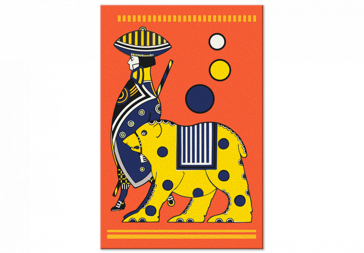 Cuadro para pintar por números Yellow Giant - Man Leading a Bear in an Asian Style 144093 additionalImage 4