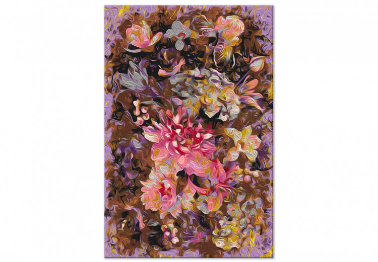 Cuadro numerado para pintar Dry Flowers - A Stately Bouquet in Shades of Pink and Brown, Purple Background 146193 additionalImage 7