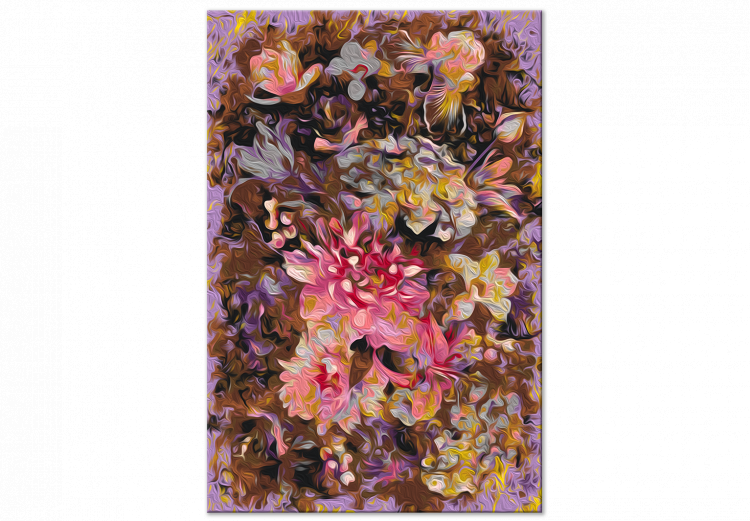 Cuadro numerado para pintar Dry Flowers - A Stately Bouquet in Shades of Pink and Brown, Purple Background 146193 additionalImage 5