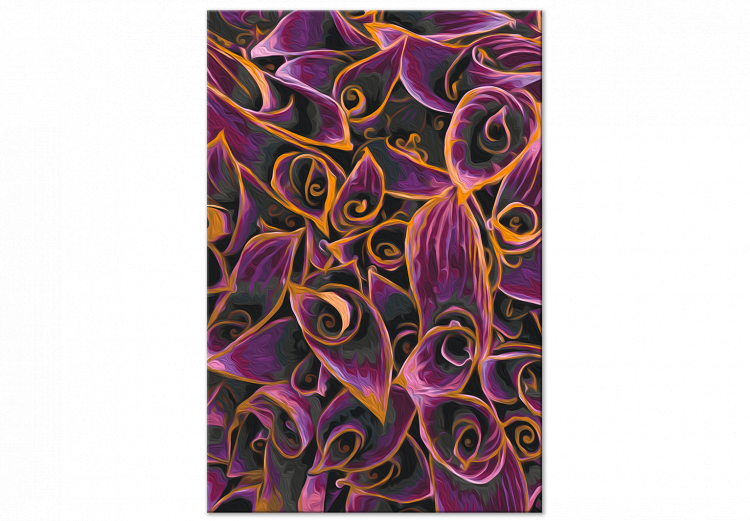 Cuadro numerado para pintar Magic Herb - Long Purple-Golden Leaves of Flowers 146214 additionalImage 4