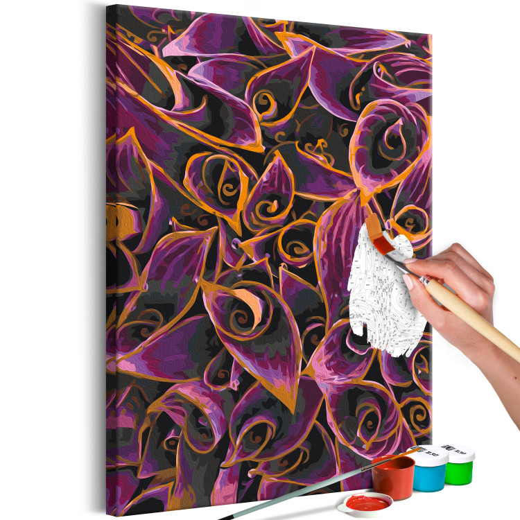 Cuadro numerado para pintar Magic Herb - Long Purple-Golden Leaves of Flowers 146214 additionalImage 7