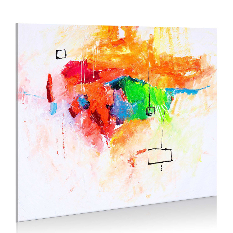 Cuadro decorativo Pasión (1 pieza) - abstracción colorida en fondo blanco 48414 additionalImage 2