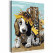 Cuadro numerado para pintar Dog and Sunflowers 107524 additionalThumb 5