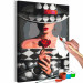  Dibujo para pintar con números Woman With Rose - Fashionable Character, Gray Background and Hat 144134 additionalThumb 4