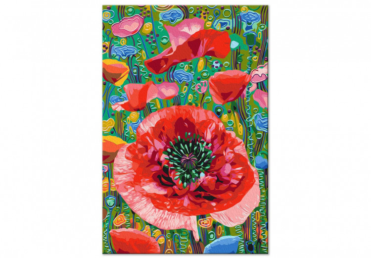  Dibujo para pintar con números Colorful Poppies - Blooming Flowers on a Joyful Decorative Background 144144 additionalImage 3