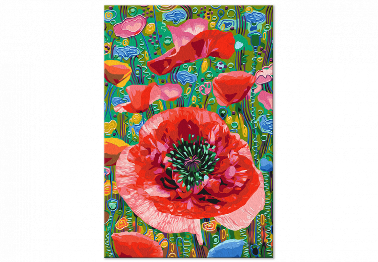  Dibujo para pintar con números Colorful Poppies - Blooming Flowers on a Joyful Decorative Background 144144 additionalImage 4