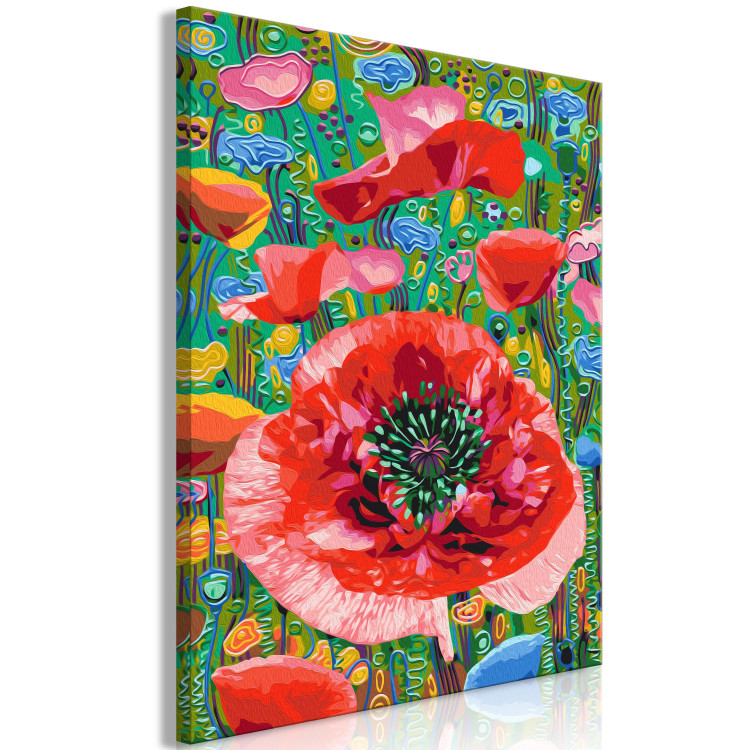 Dibujo para pintar con números Colorful Poppies - Blooming Flowers on a Joyful Decorative Background 144144 additionalImage 7