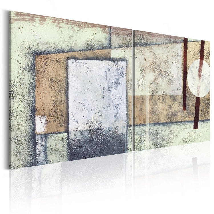 Cuadro moderno Sutileza (2-piezas) - delicada composición de figuras geométricas 48074 additionalImage 2