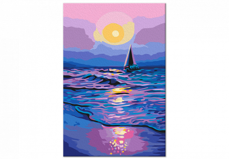 Cuadro numerado para pintar Lovely Landscape -Sea and a Sailboat Against the Backdrop of the Sunset 144084 additionalImage 4