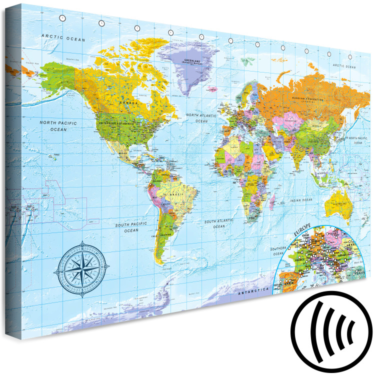 Cuadro decorativo Map with Dots (Blue) 114194 additionalImage 6