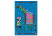 Cuadro para pintar por números Green Giraffe at Night - Tall Animal With a Man Against a Dark Background 144094 additionalThumb 3