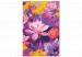 Cuadro para pintar por números Water Lily - Blooming Flowers of Pink, Purple and Yellow Colors 146194 additionalThumb 4