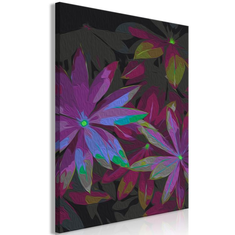 Cuadro para pintar con números Tropical Charm - Pointed Leaves in Green, Purple and Burgundy Colors 146205 additionalImage 7
