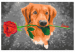 Cuadro para pintar por números Dog With Rose  132315 additionalThumb 7
