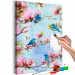 Cuadro para pintar con números Spring Time Songs - Blue Birds Between Cherry Blossoms 144615 additionalThumb 7