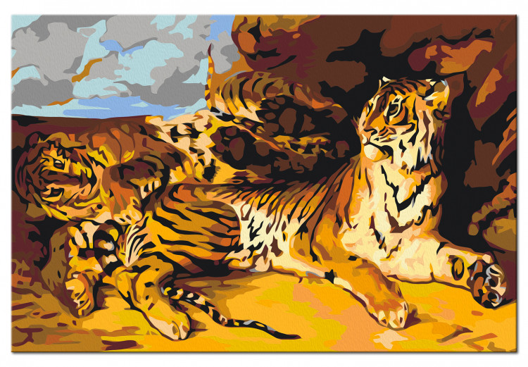 Cuadro para pintar con números Young Tiger With Mother 134225 additionalImage 6