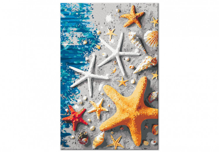 Cuadro para pintar con números Sand and Seashells - Starfish and Sea Elements on Blue Boards 144525 additionalImage 5