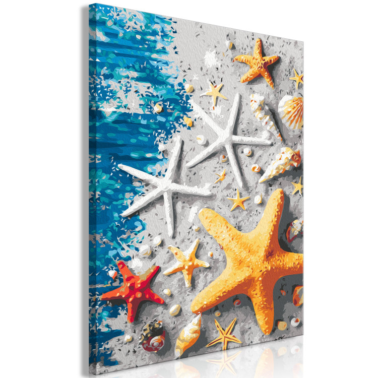Cuadro para pintar con números Sand and Seashells - Starfish and Sea Elements on Blue Boards 144525 additionalImage 6
