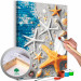 Cuadro para pintar con números Sand and Seashells - Starfish and Sea Elements on Blue Boards 144525