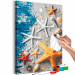 Cuadro para pintar con números Sand and Seashells - Starfish and Sea Elements on Blue Boards 144525 additionalThumb 7
