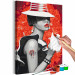 Cuadro numerado para pintar Gangster Girl - Woman With a Hat and a Drink on a Red Background 144135 additionalThumb 3
