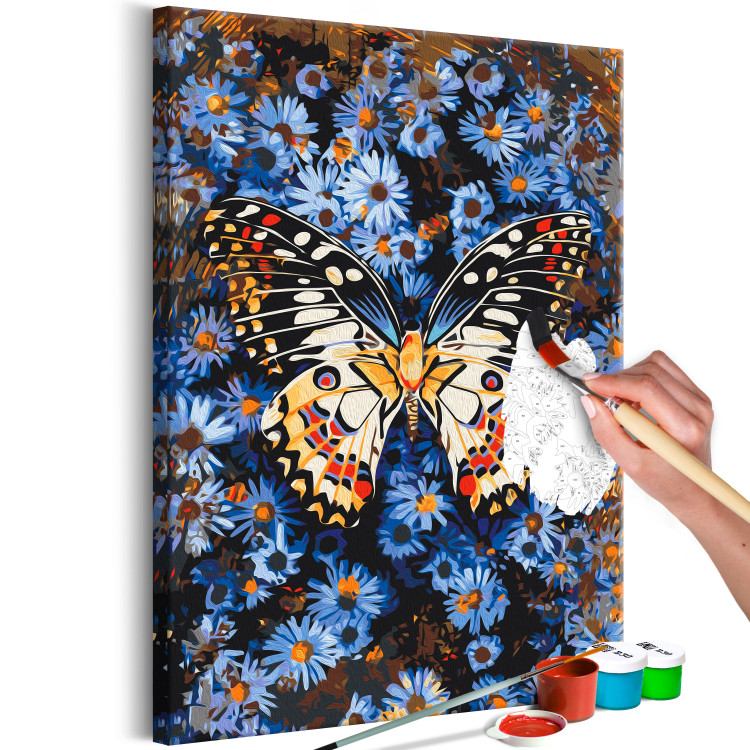  Dibujo para pintar con números Blue Dream - Large Colorful Butterfly on a Floral Background 146545 additionalImage 7